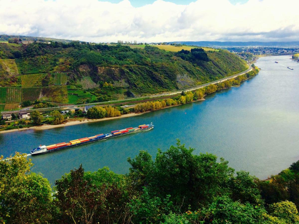 Haus Am Ufer Mit Rheinpanoramablick Apartman Koblenz  Kültér fotó